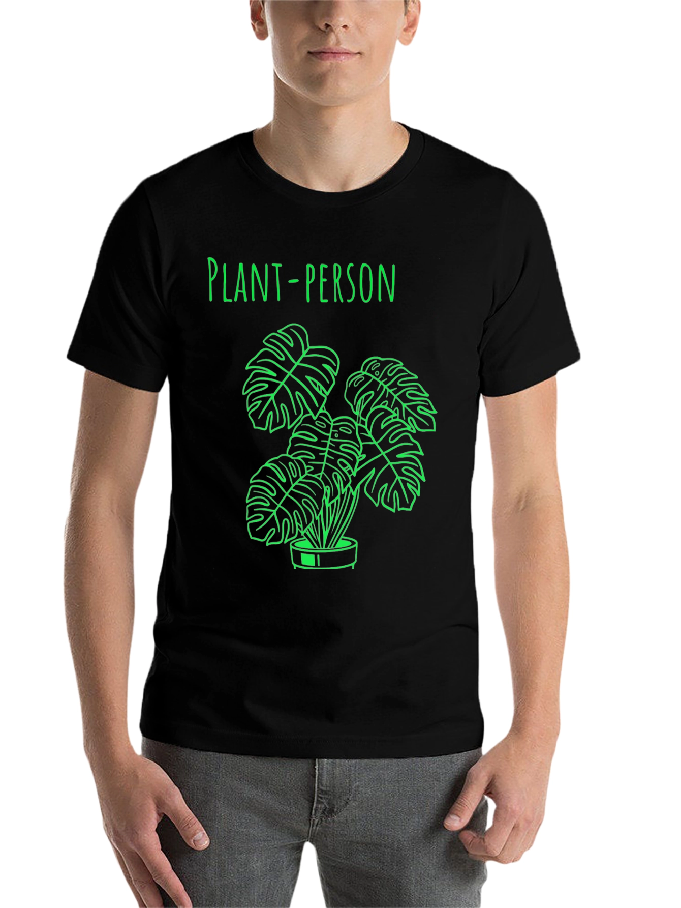 Black Plant-Person Graphic Tee view 7