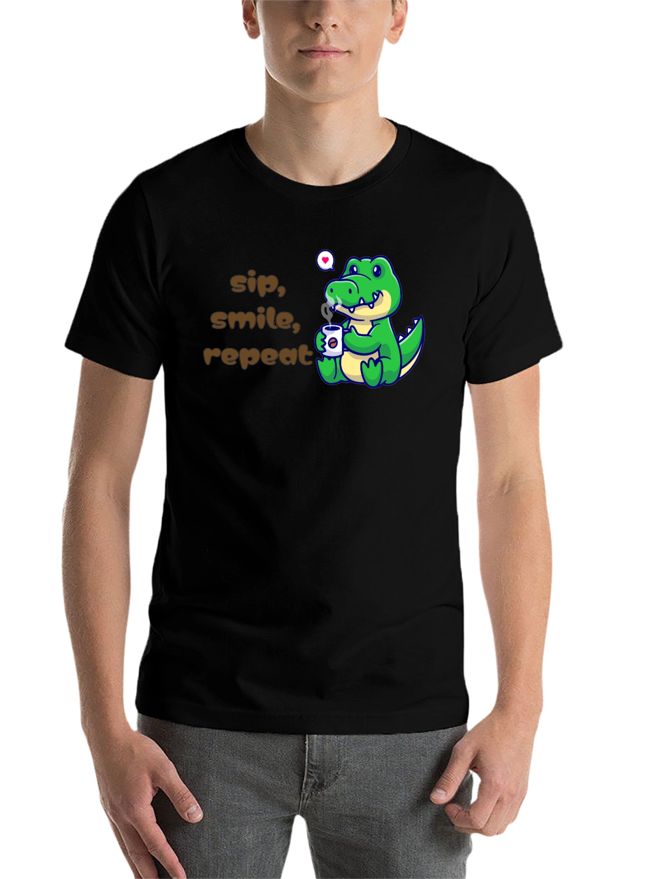 Black Sip, Smile, Repeat Alligator T-Shirt view 7
