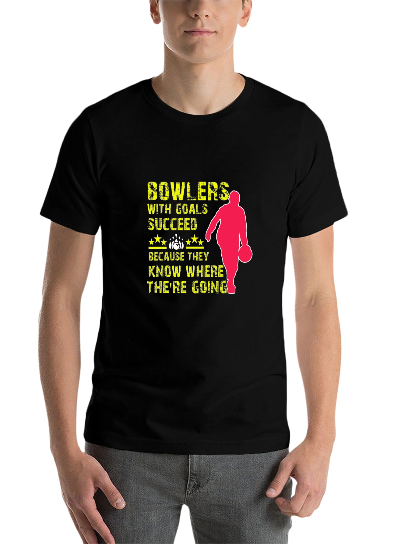 Black Bowlers Succeed T-Shirt - Bowling with Goals view 7
