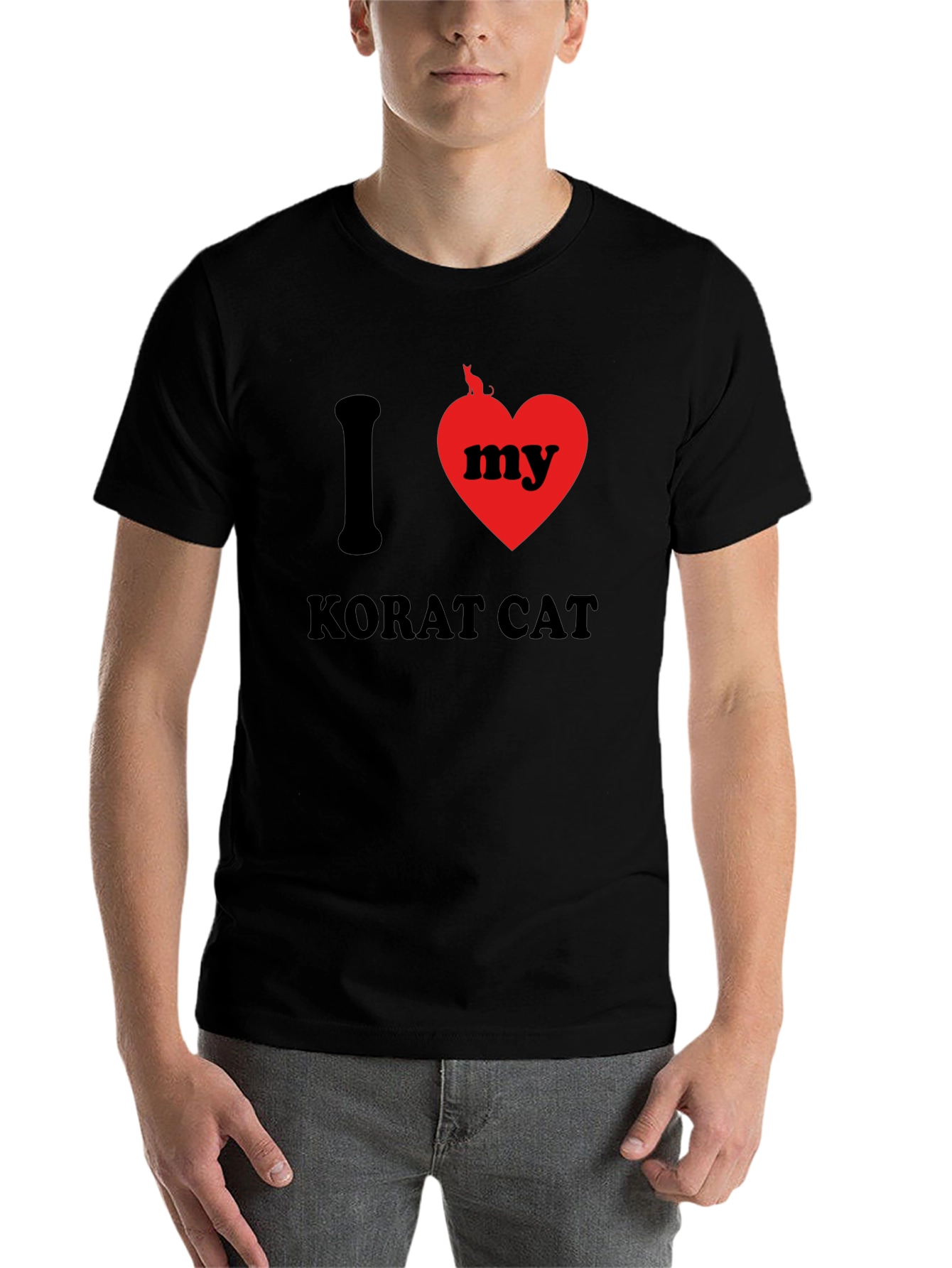 Black I Love My Korat Cat T-Shirt view 7