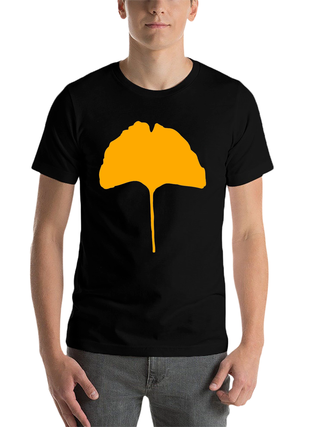Black Ginkgo Leaf Graphic Tee - Stylish & Unique Design view 7