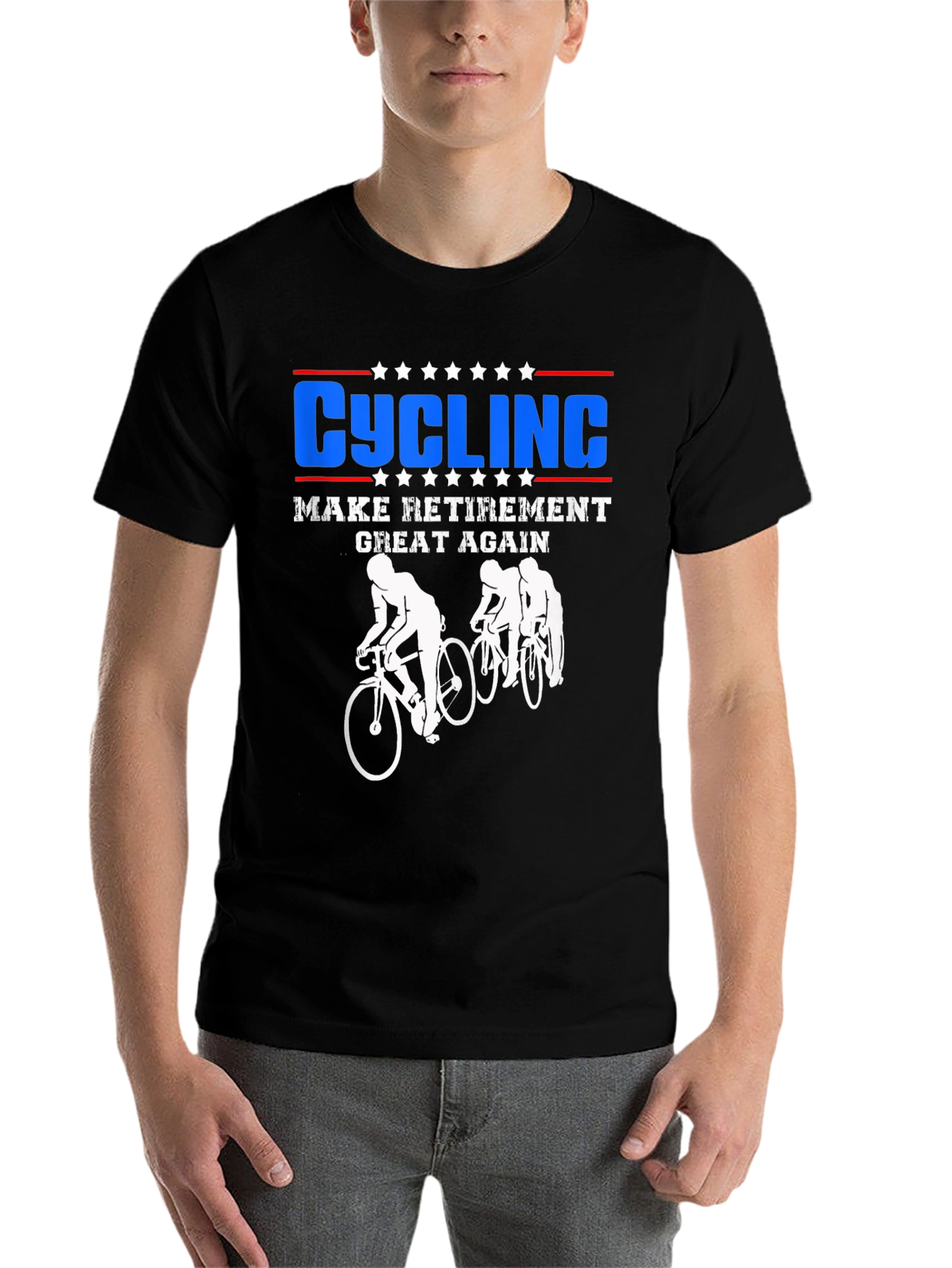 Black Cycling Make Retirement Great Again T-Shirt view 7