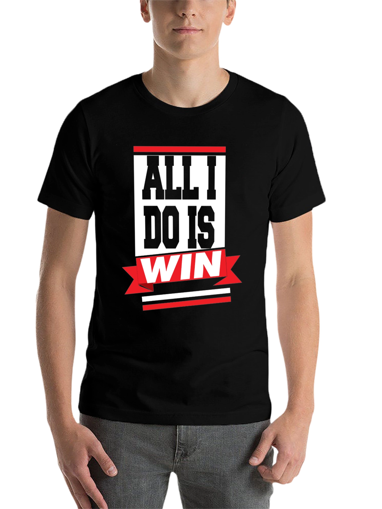 Black All I Do Is Win T-Shirt view 7