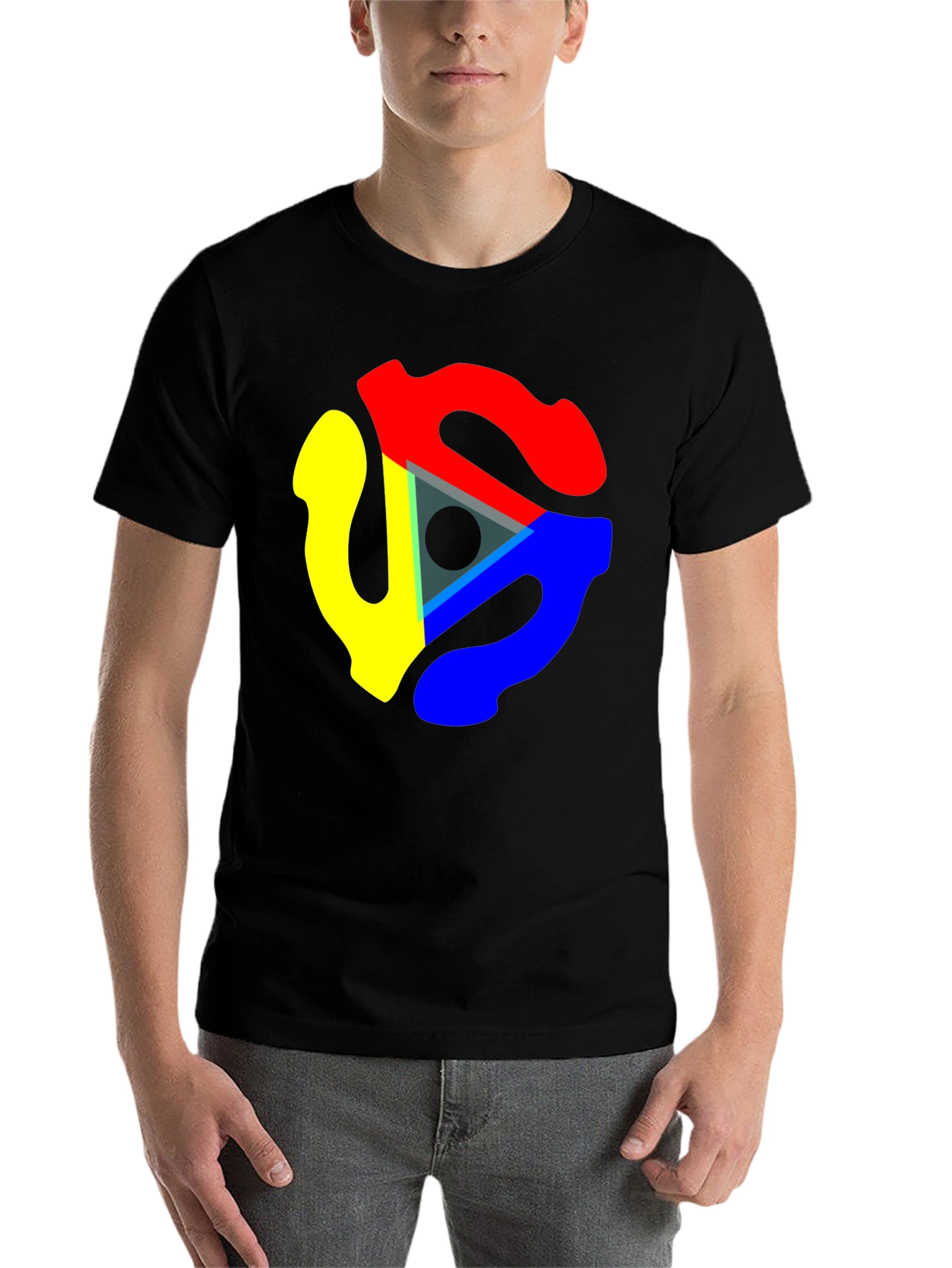 Black Abstract Color Swirl Graphic T-Shirt - Modern Art Tee view 7