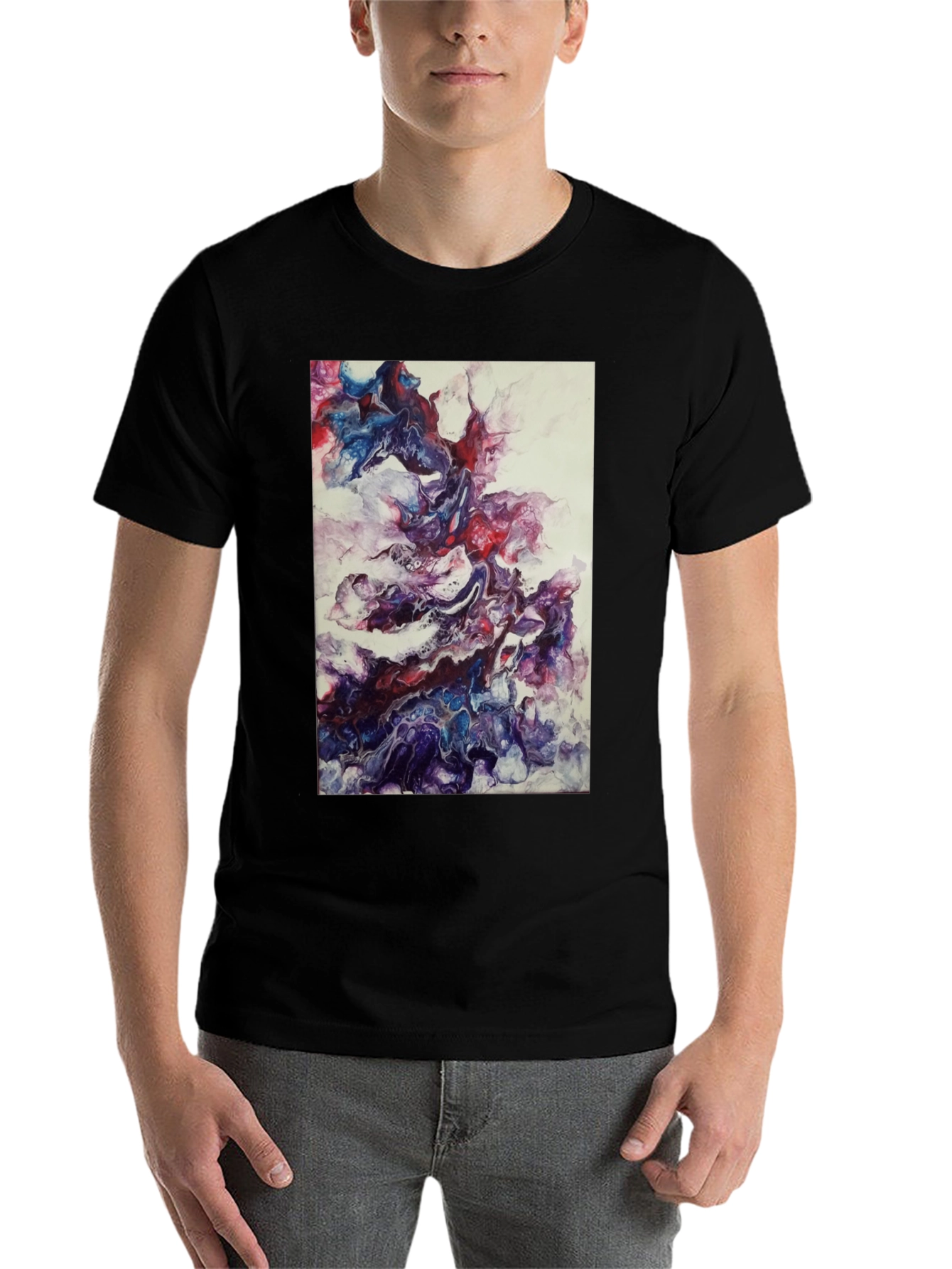 Black Abstract Art Black T-Shirt view 7