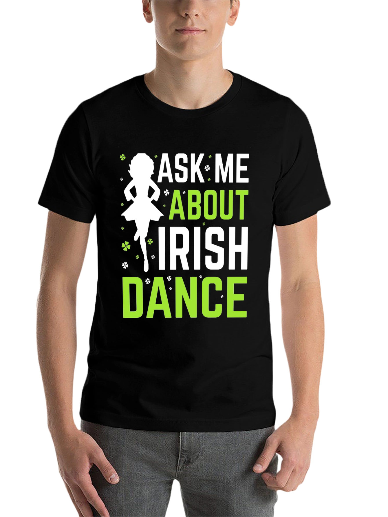 Black Ask Me About Irish Dance Black Graphic Tee view 7