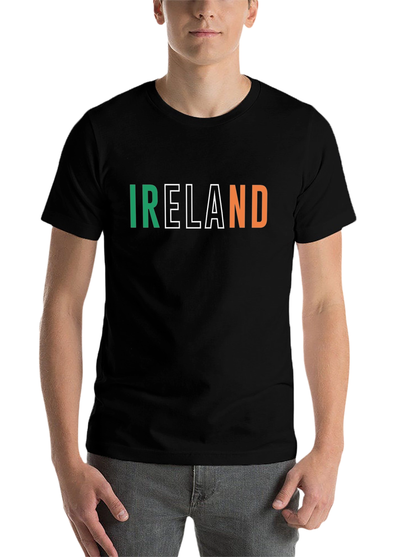 Black Ireland Flag Colors T-Shirt view 7