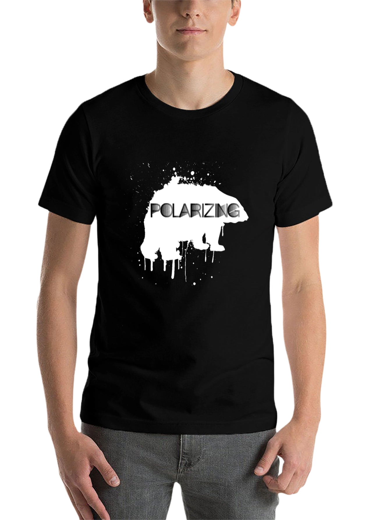Black Polarizing Bear Black Graphic Tee view 7