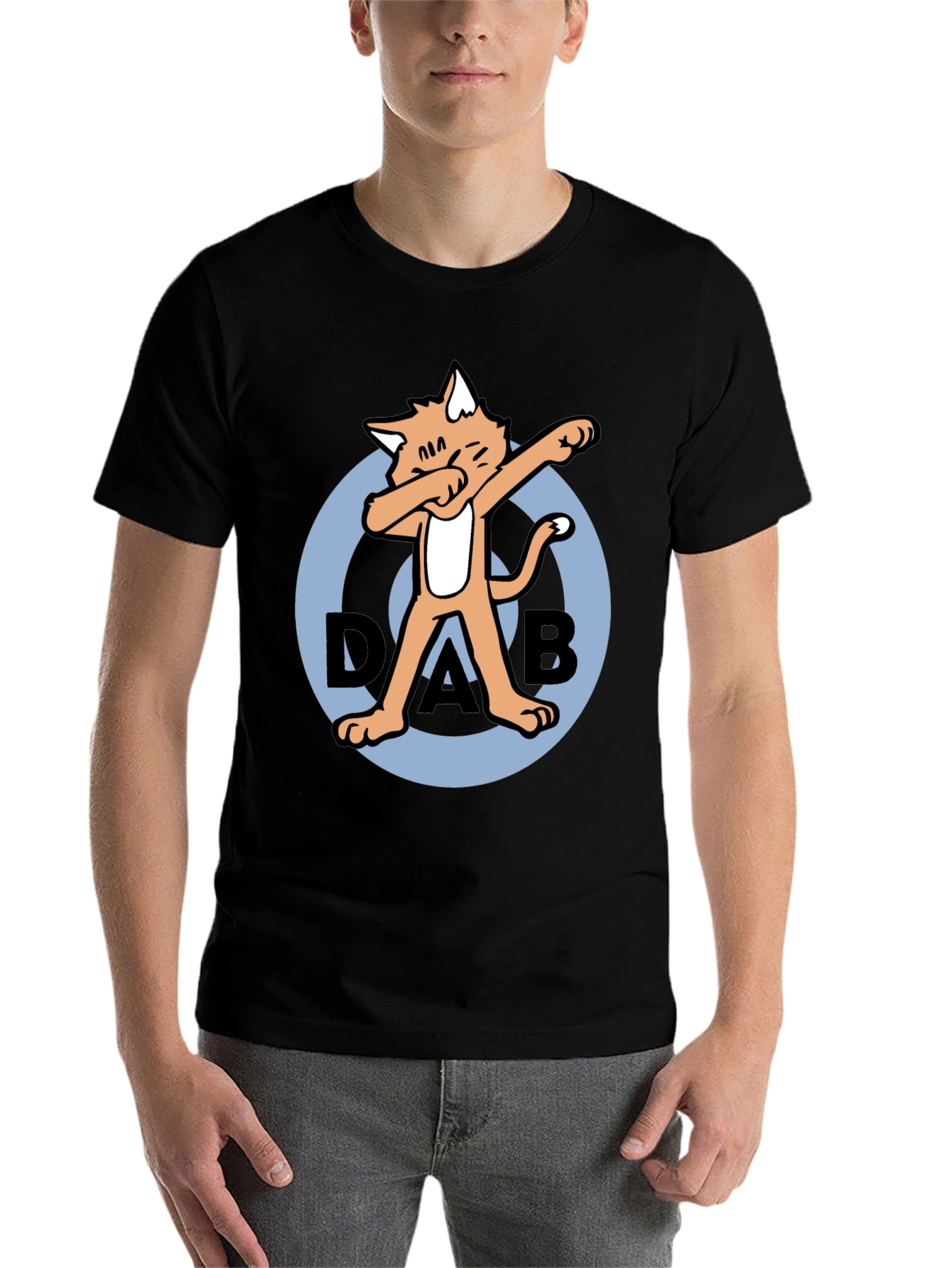 Black Dabbing Cat T-Shirt - Cool & Unique view 7