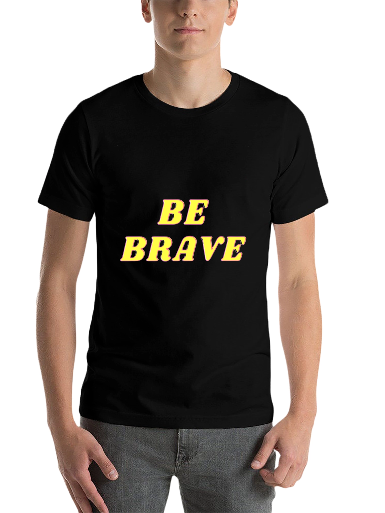 Black Be Brave Graphic Tee - Mens Black T-Shirt view 7