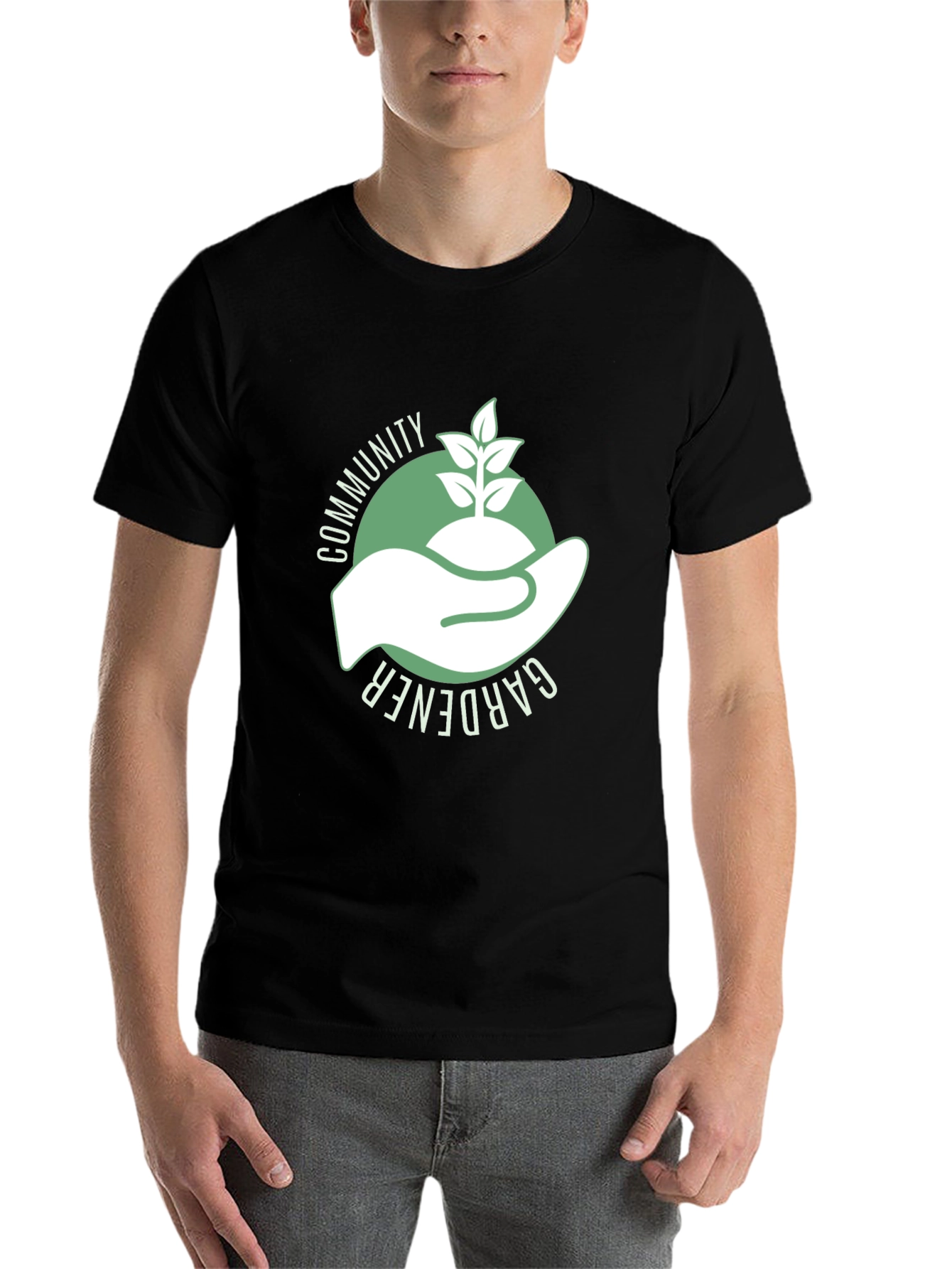 Black Community Gardener Black T-Shirt - Eco-Friendly Design view 7