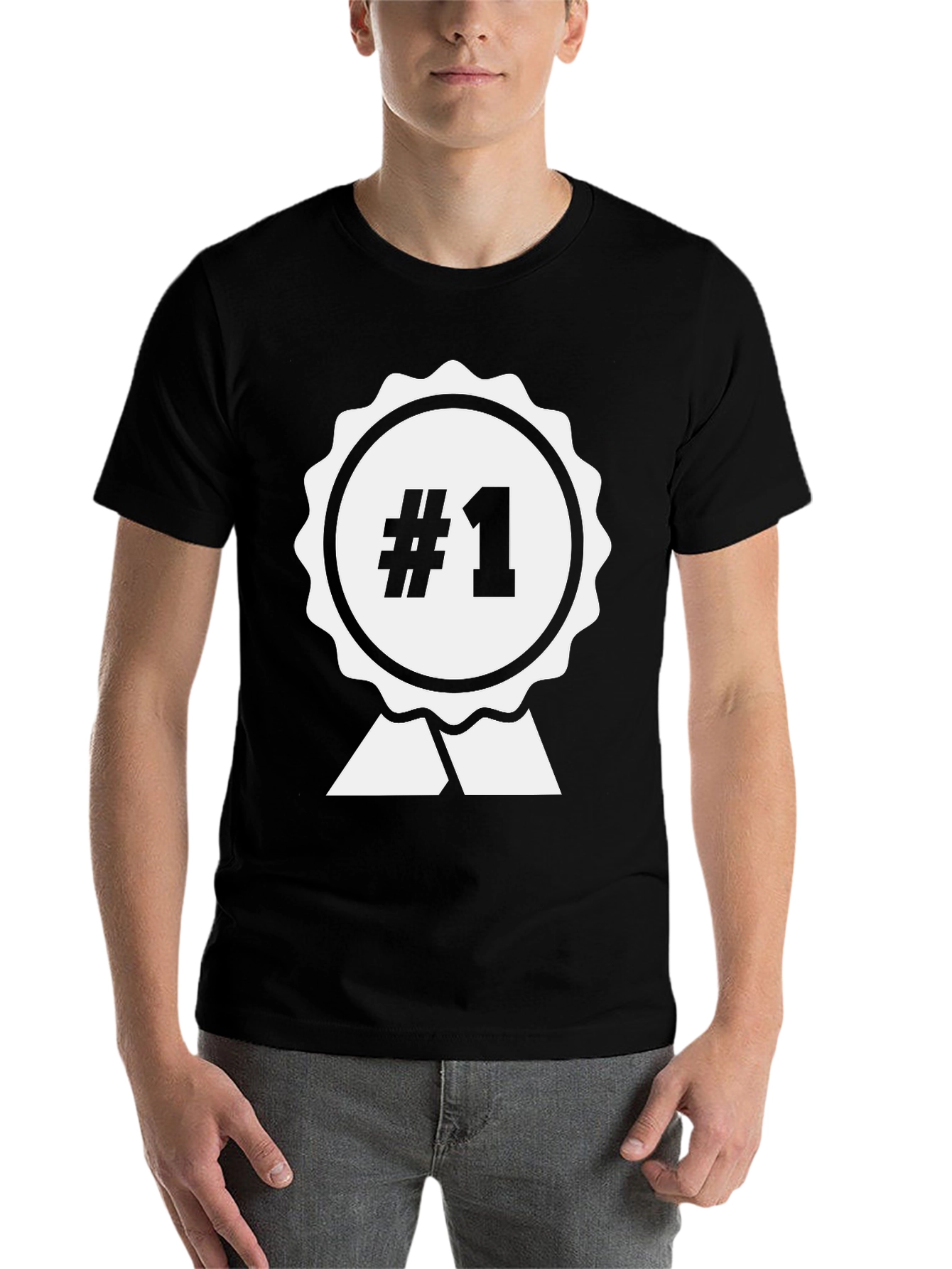 Black #1 Champion T-Shirt - Black Cotton Graphic Tee view 7