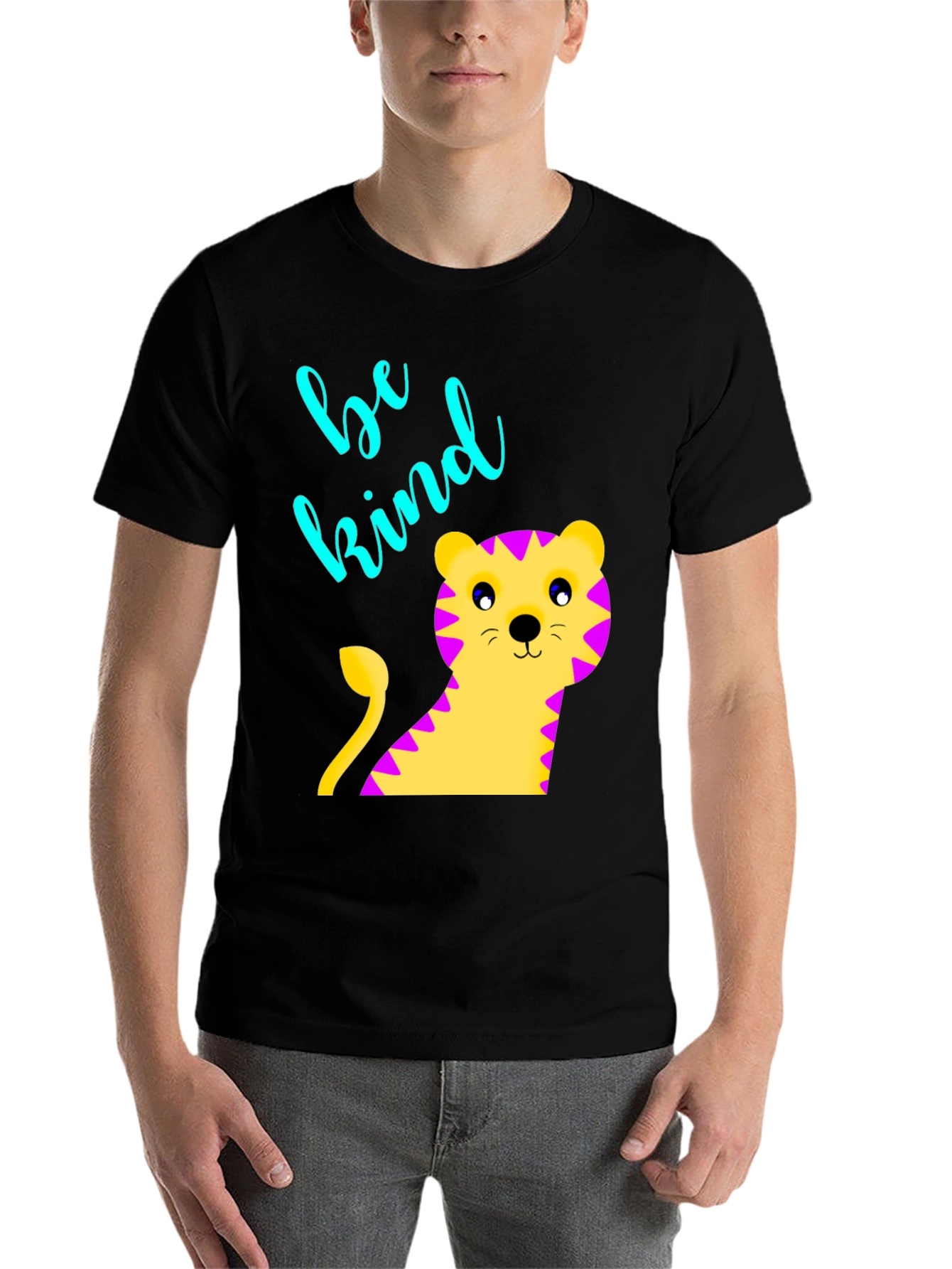 Black Be Kind Tiger Graphic Tee - Unisex view 7