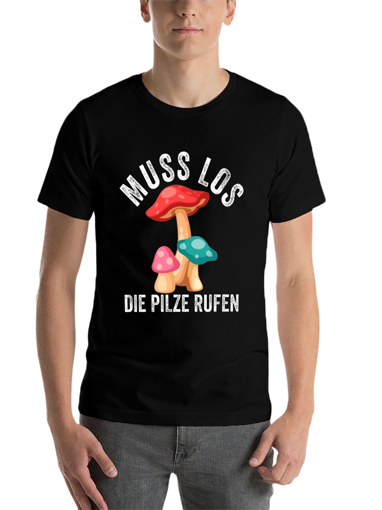 Black Muss Los Die Pilze Rufen Mushroom T-Shirt view 7