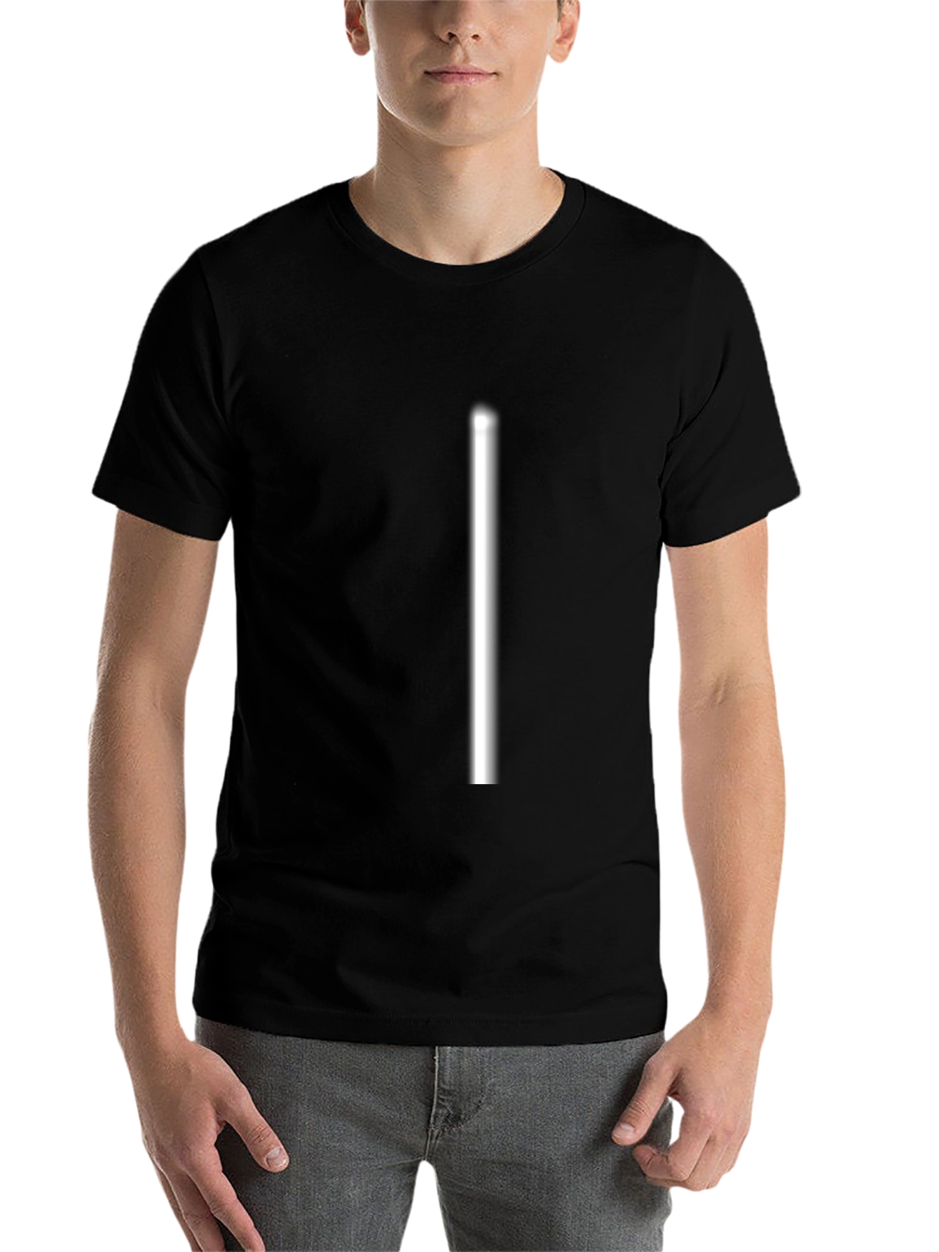 Black Men's Solid Black Crewneck T-Shirt view 7