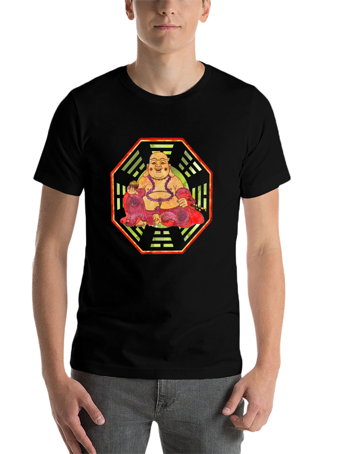Laughing Buddha Graphic Tee - Zen Style - 7