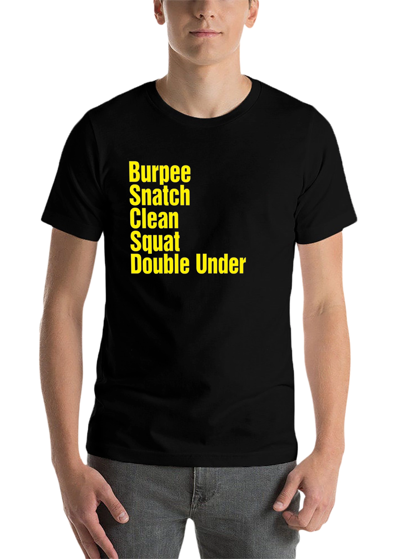 Black Workout Exercise T-Shirt - Burpee Snatch Clean Squat Under view 7