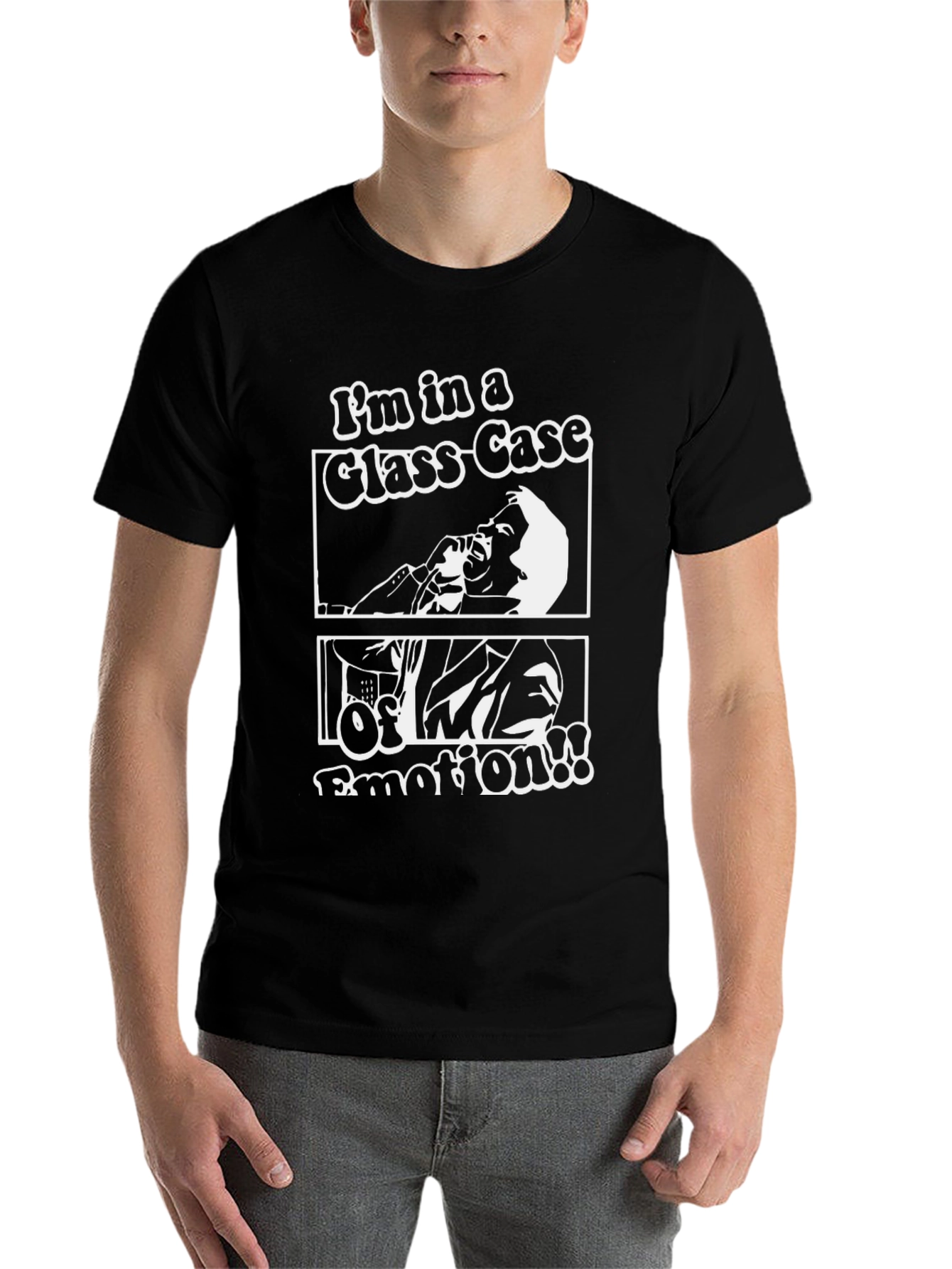 Black I'm in a Glass-Case of Emotion T-Shirt view 7