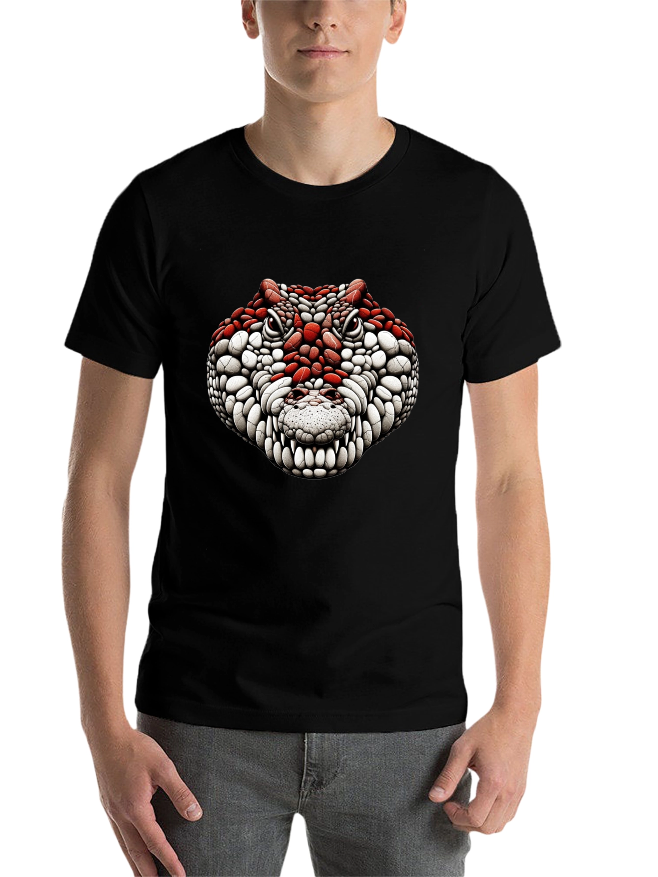 Black Crocodile Graphic Tee - Bold Reptile Design view 7