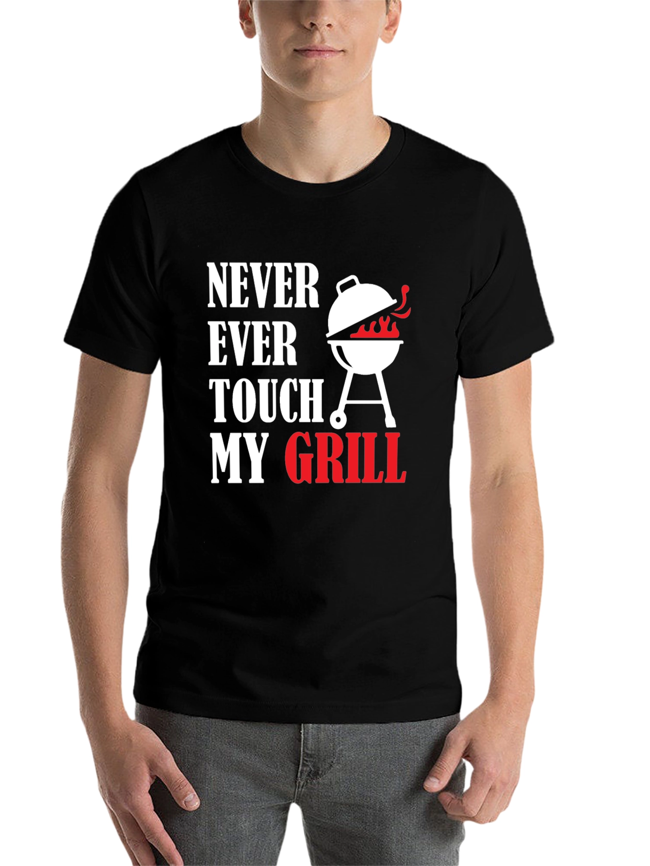 Black Never Ever Touch My Grill T-Shirt view 7