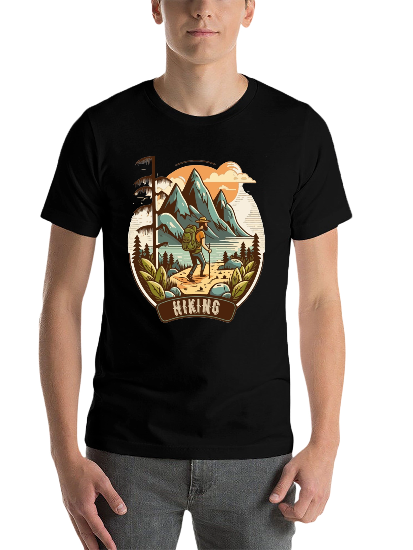 Black Hiking Adventure Graphic Tee view 7