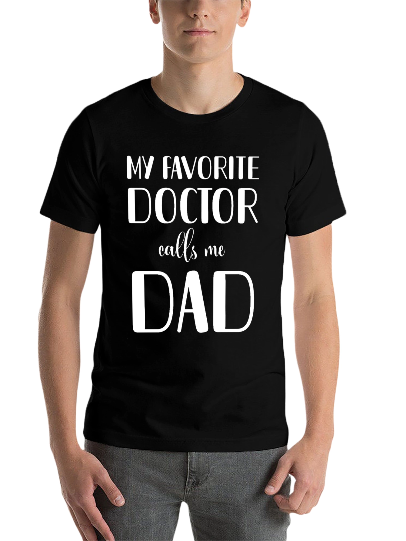 Black My Favorite Doctor Calls Me Dad T-Shirt view 7