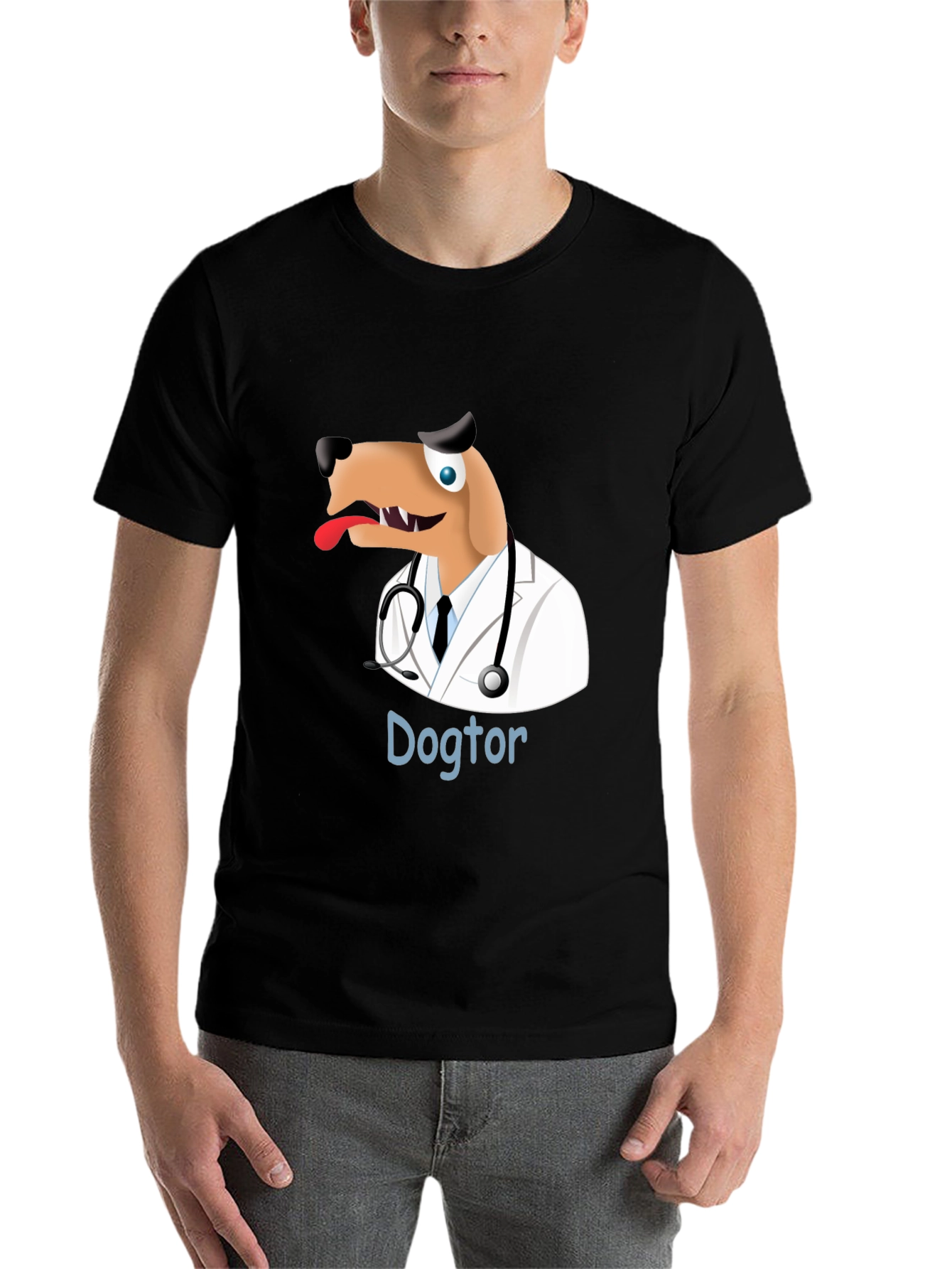 Black Dogtor T-Shirt - Funny Doctor Dog Tee view 7