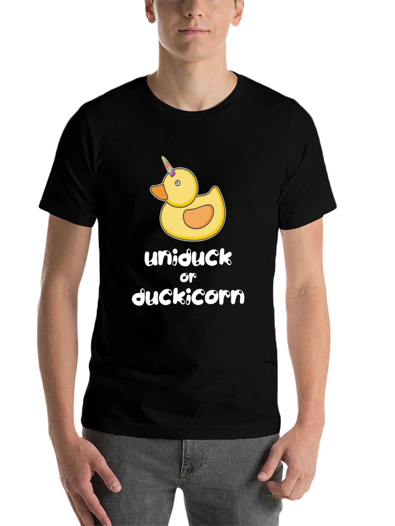 Black Uniduck or Duckicorn T-Shirt - Novelty Tee view 7