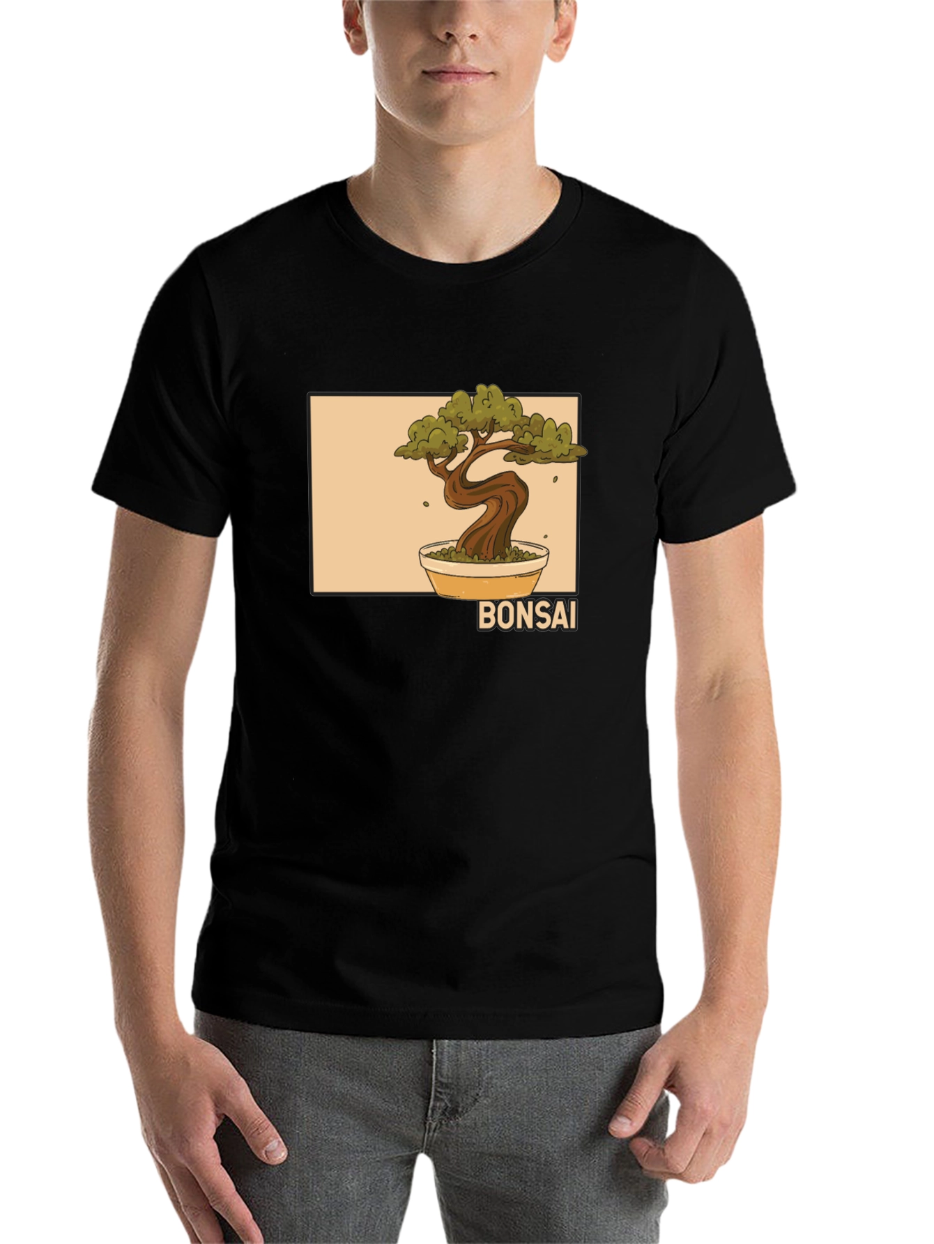 Black Bonsai Tree Graphic Black T-Shirt view 7