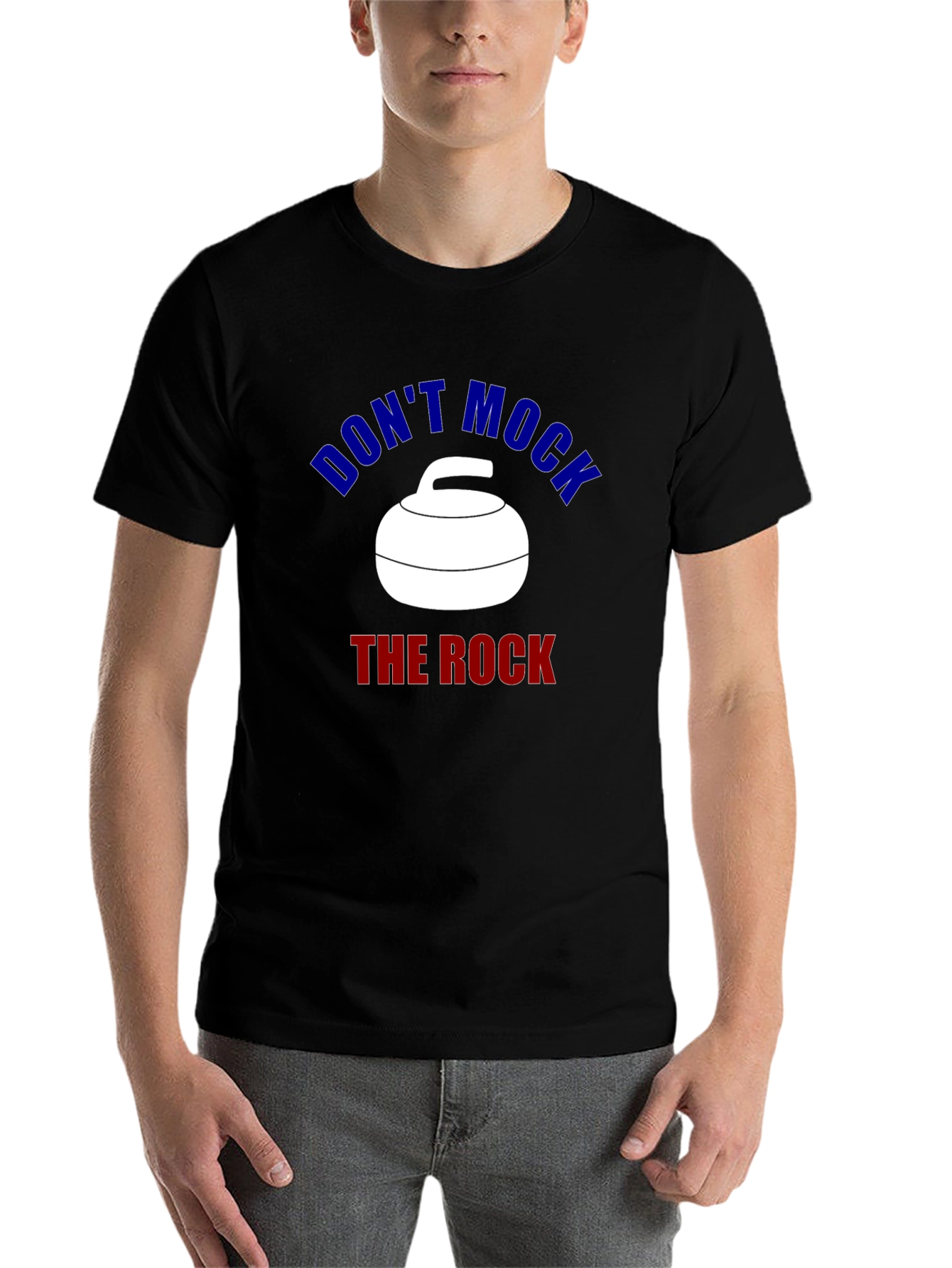 Black Don't Mock The Rock Curling T-Shirt view 7