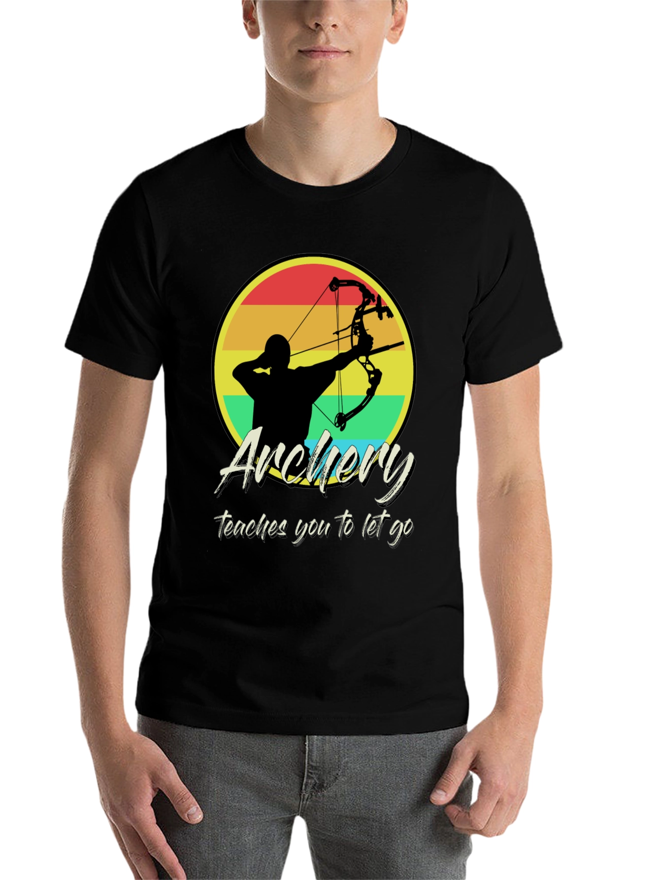 Black Archery Teaches You To Let Go T-Shirt view 7