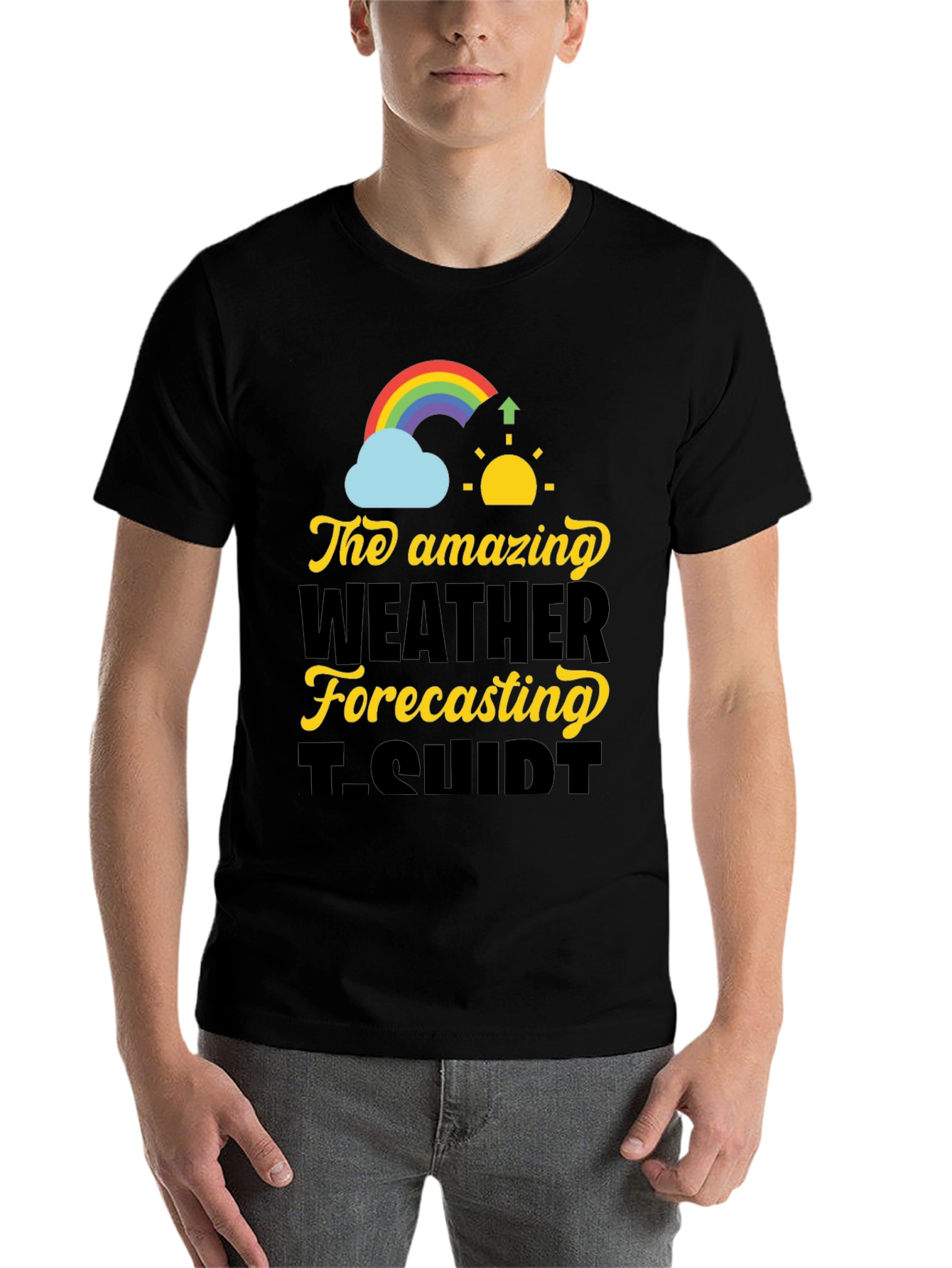 Black Amazing Weather Forecasting T-Shirt view 7