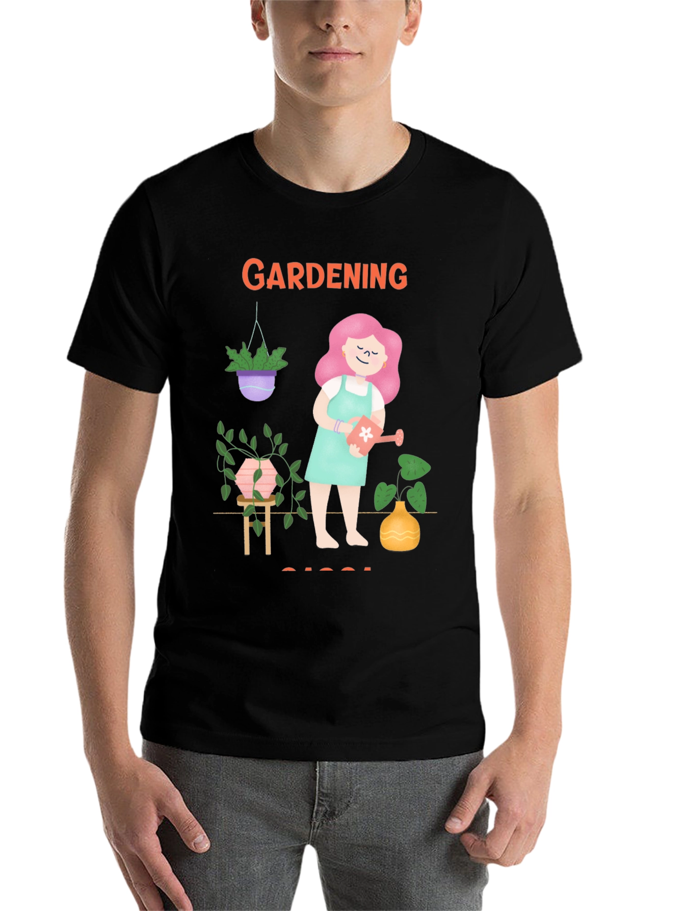 Black Gardening T-Shirt Cute Plant Lover Tee view 7