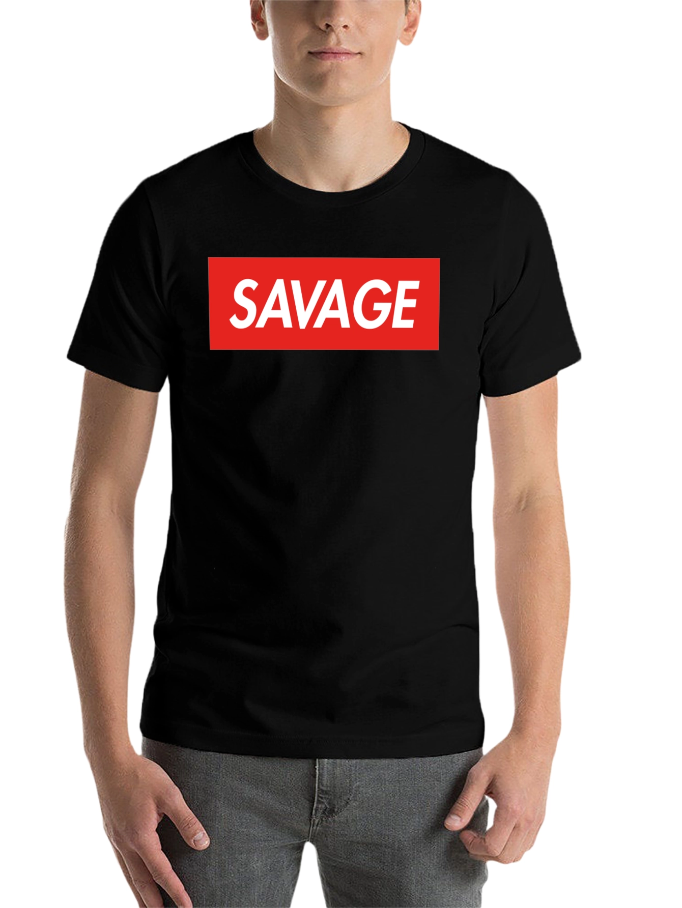 Black Savage Graphic Tee - Bold Statement T-Shirt view 7