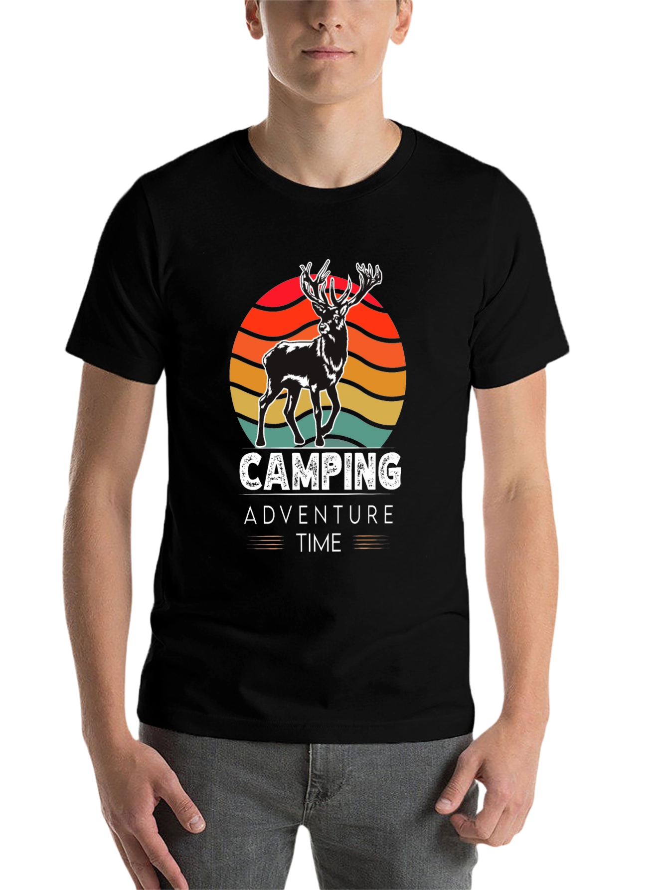 Black Camping Adventure Time Graphic Tee view 7