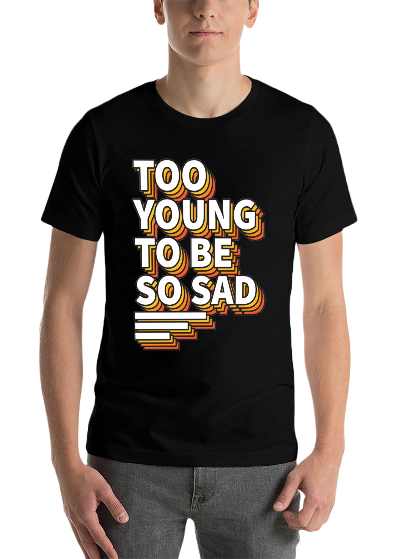 Black Too Young To Be So Sad Graphic Tee view 7