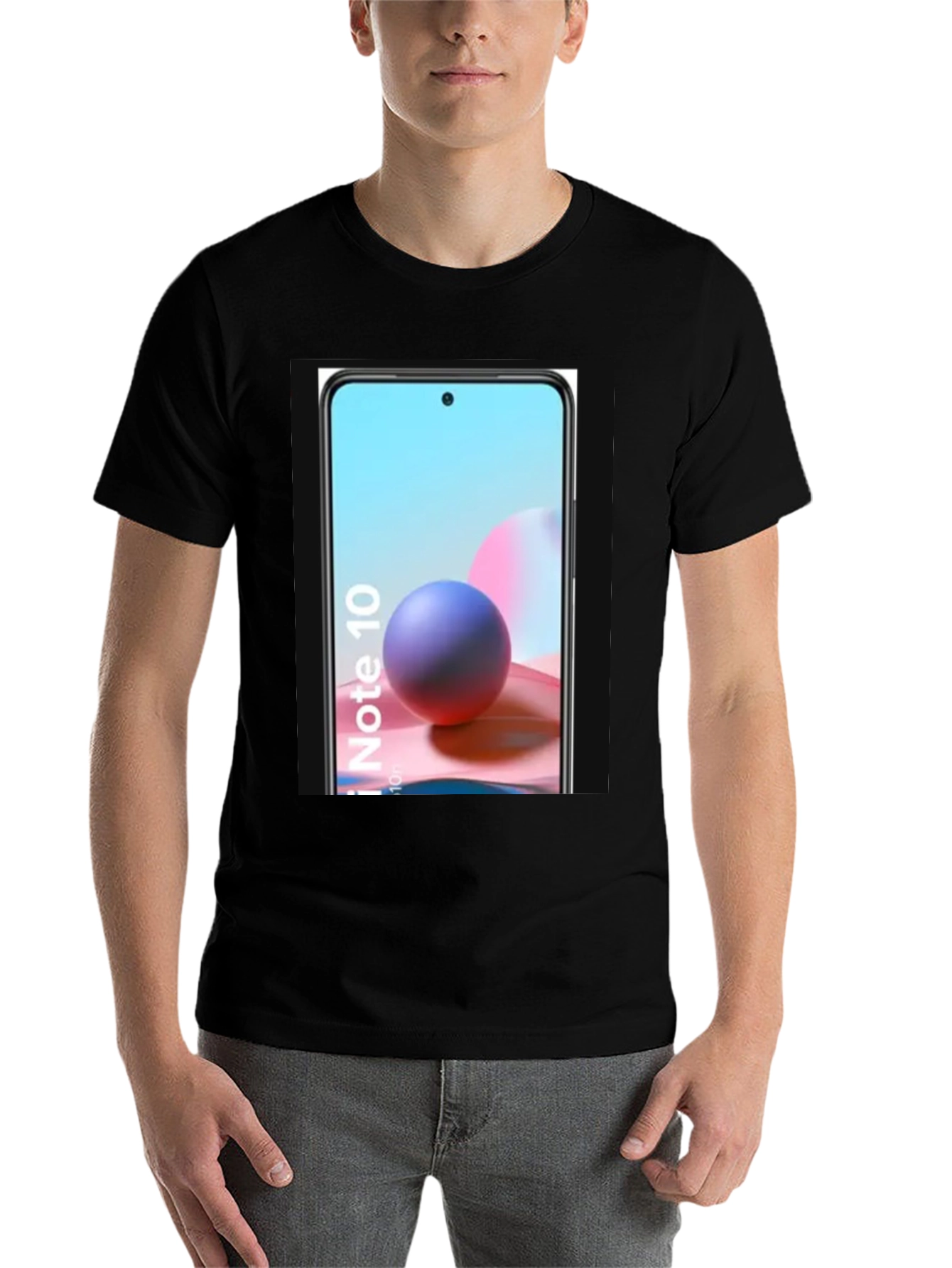 Black Cool Phone Graphic Tee - Black Casual Shirt view 7