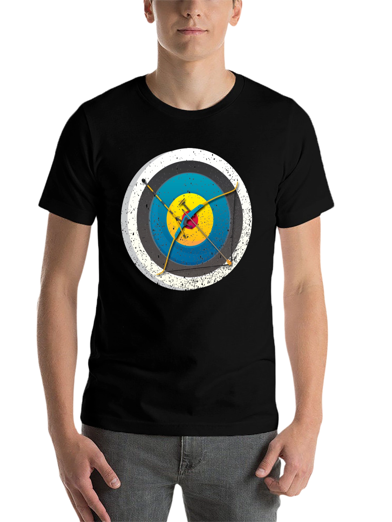 Black Archery Target Graphic T-Shirt view 7