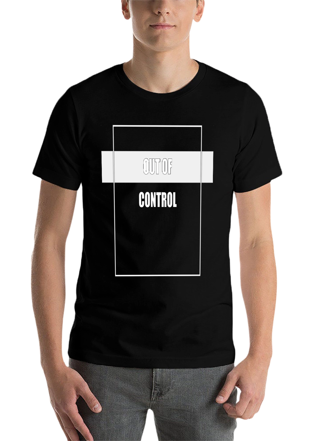 Black Out of Control Graphic Tee - Black Cotton Blend view 7