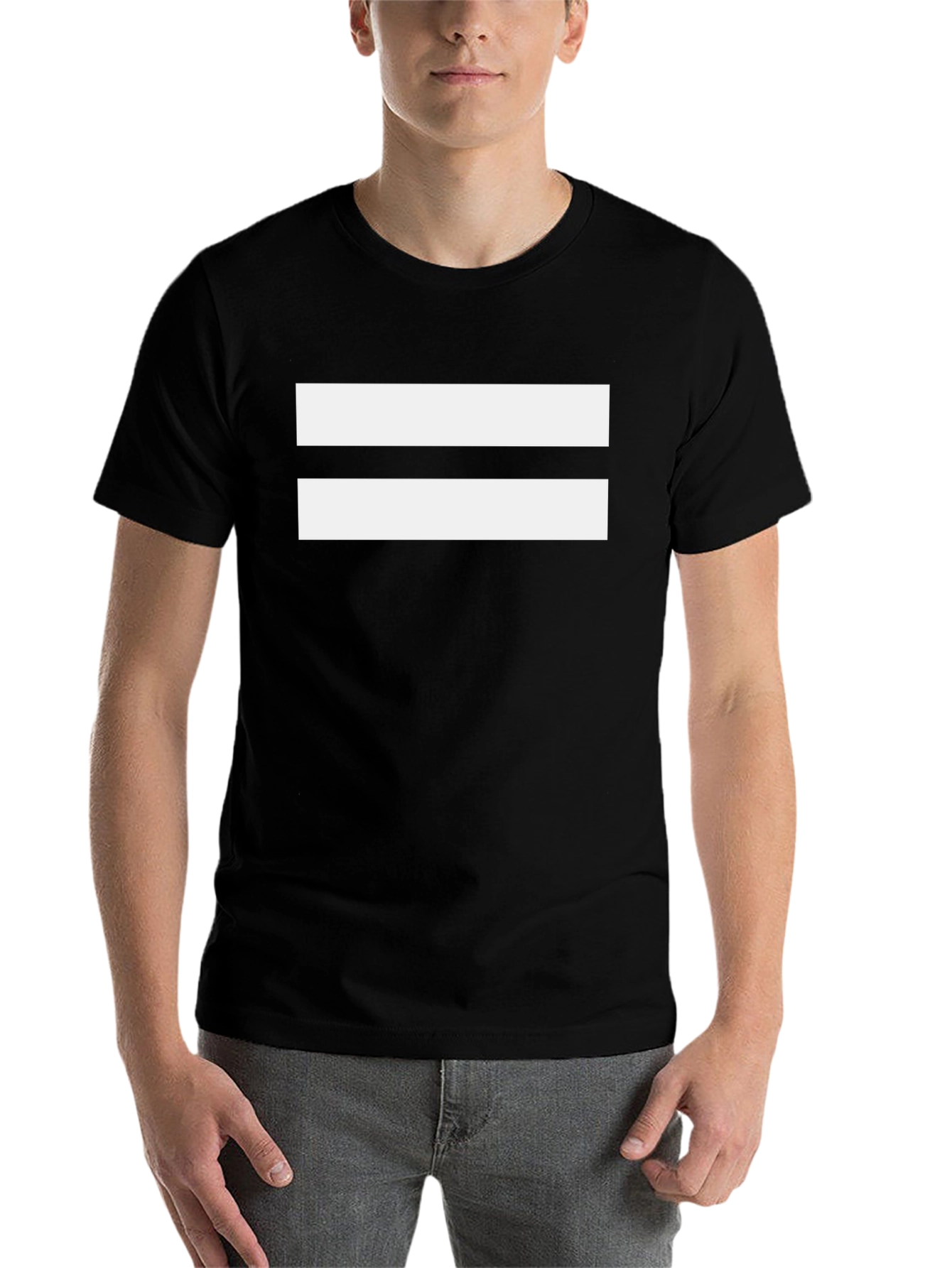 Black Bold Black T-Shirt with White Equality Symbol view 7
