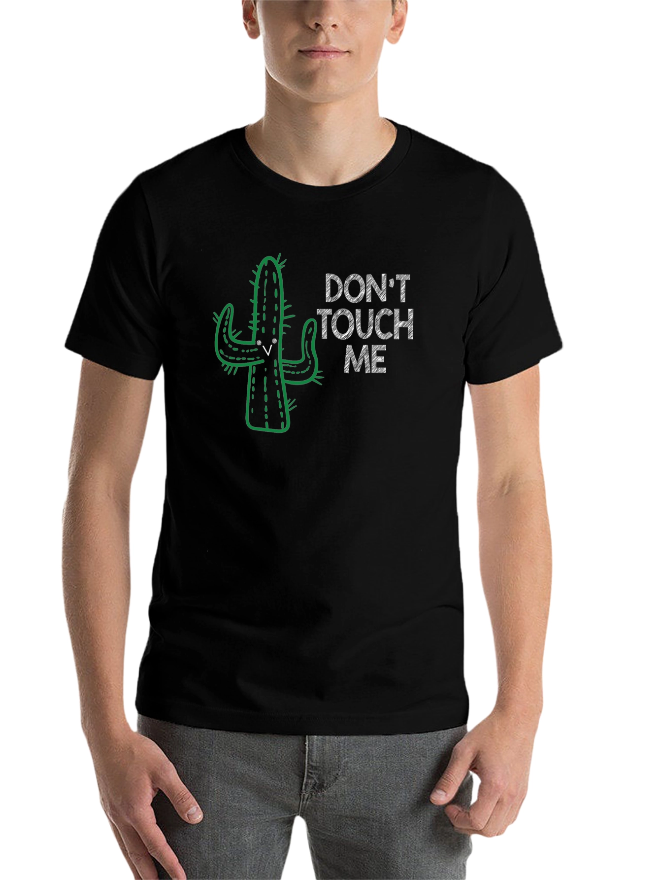 Black Don't Touch Me Cactus Graphic T-Shirt view 7