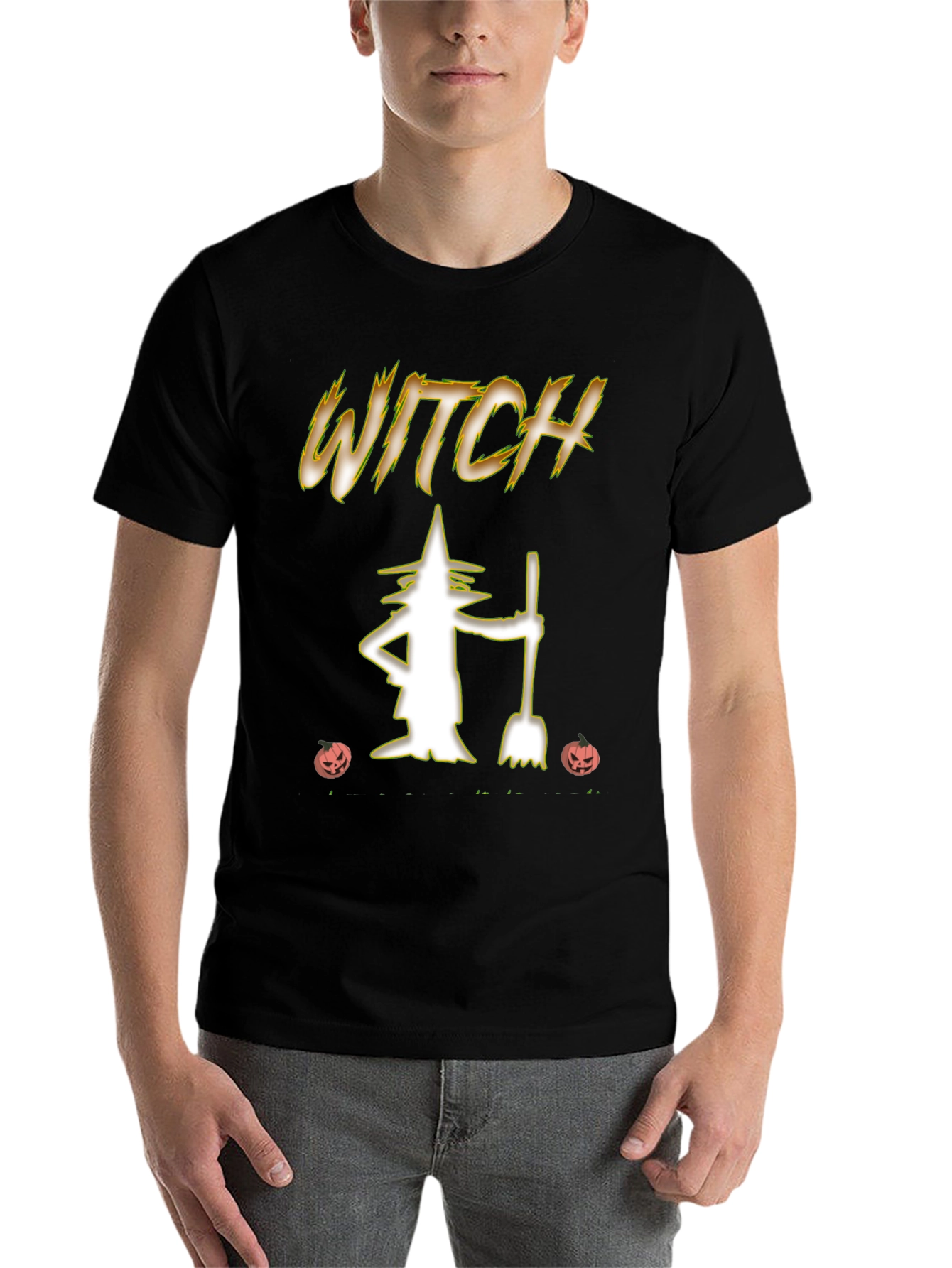 Black Witch Halloween T-Shirt view 7