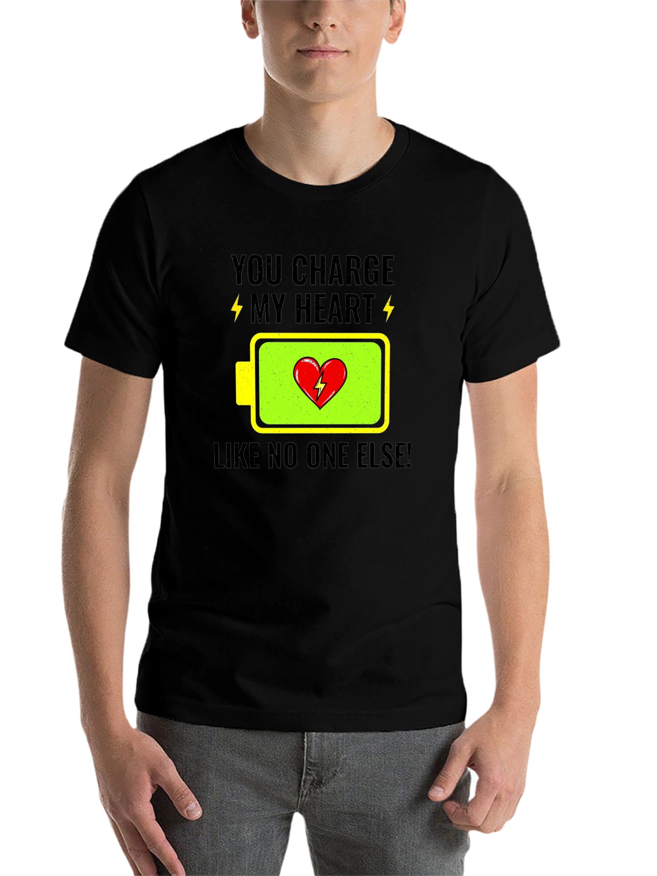 Black You Charge My Heart Graphic Tee - Black T-Shirt view 7