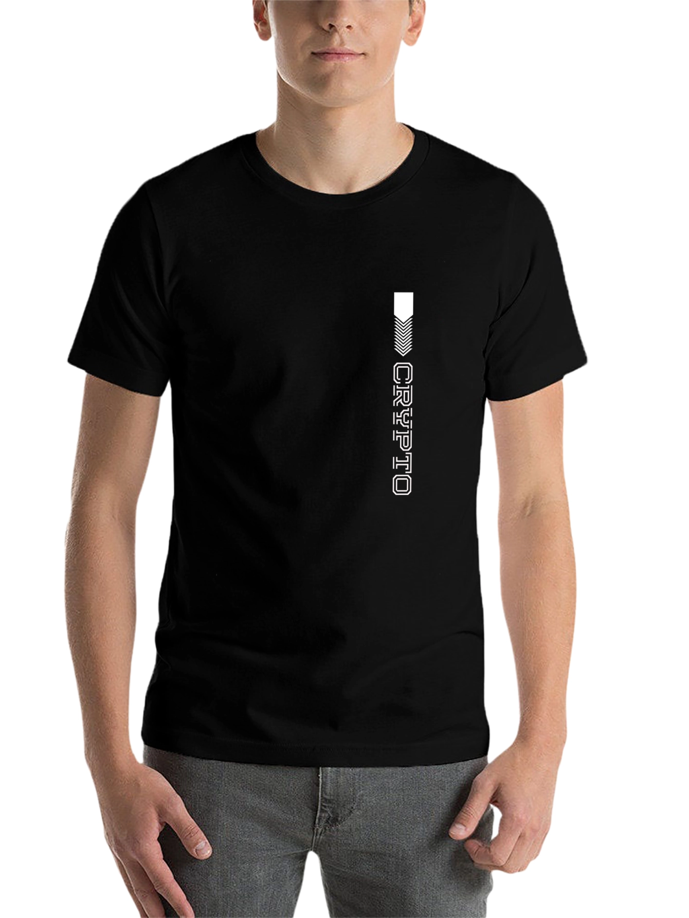 Black Crypto Graphic Black T-Shirt - Modern Style view 7