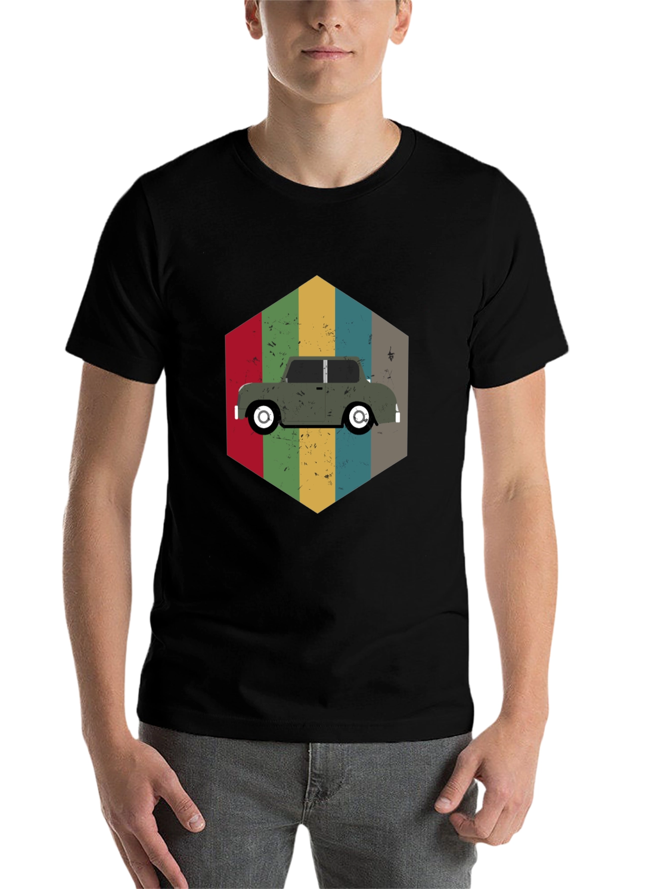 Black Vintage Car Graphic T-Shirt - Retro Style view 7