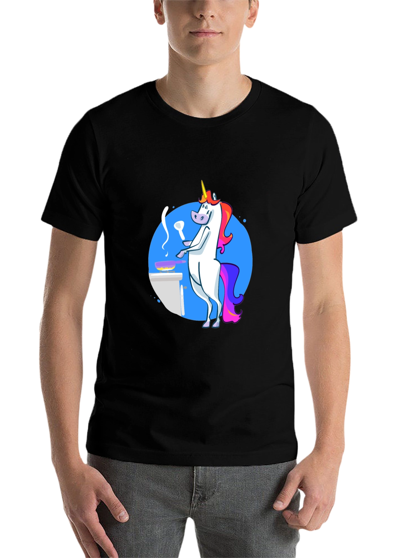 Black Unicorn Chef T-Shirt view 7
