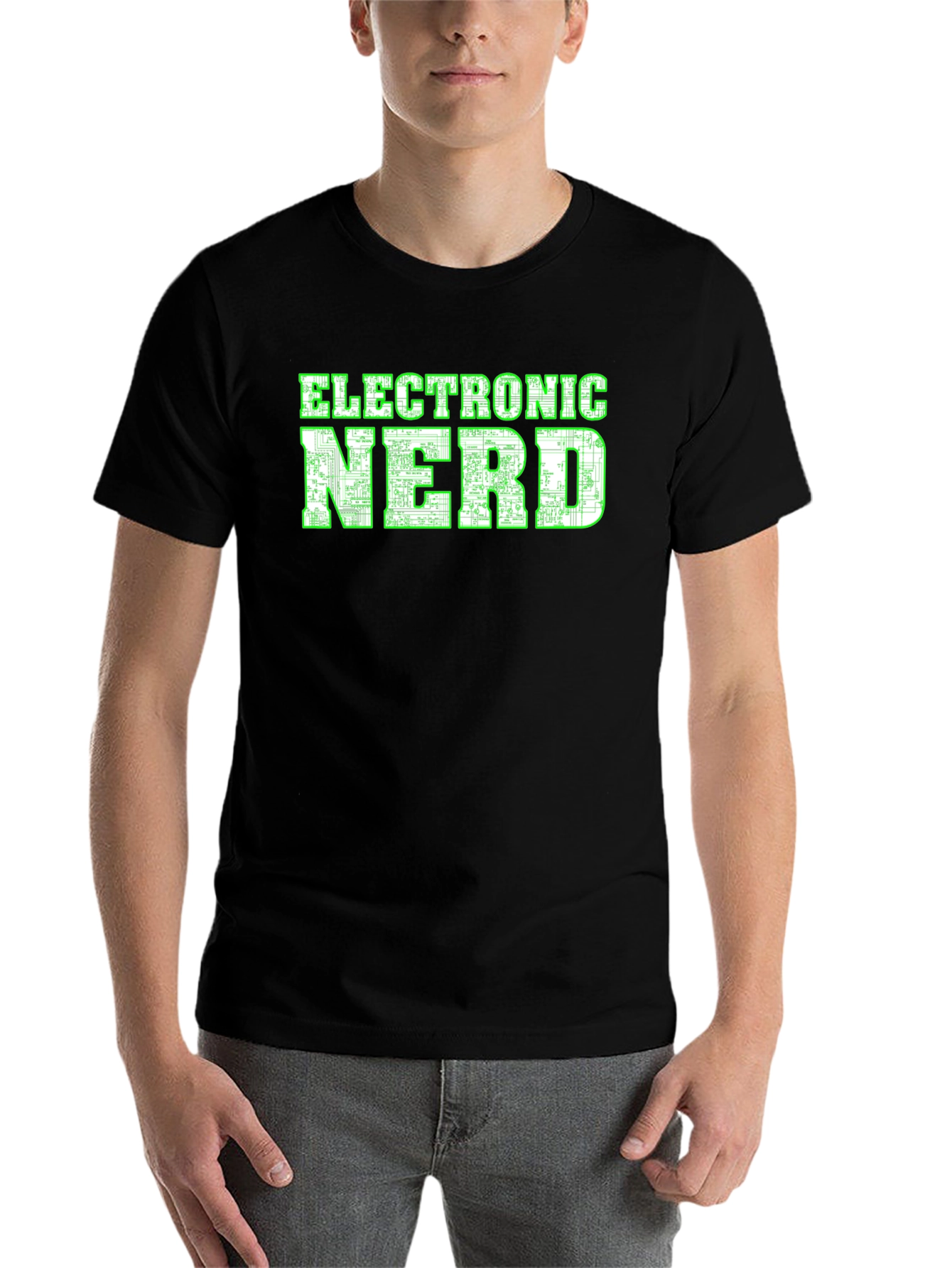 Black Electronic Nerd Graphic T-Shirt - Black view 7