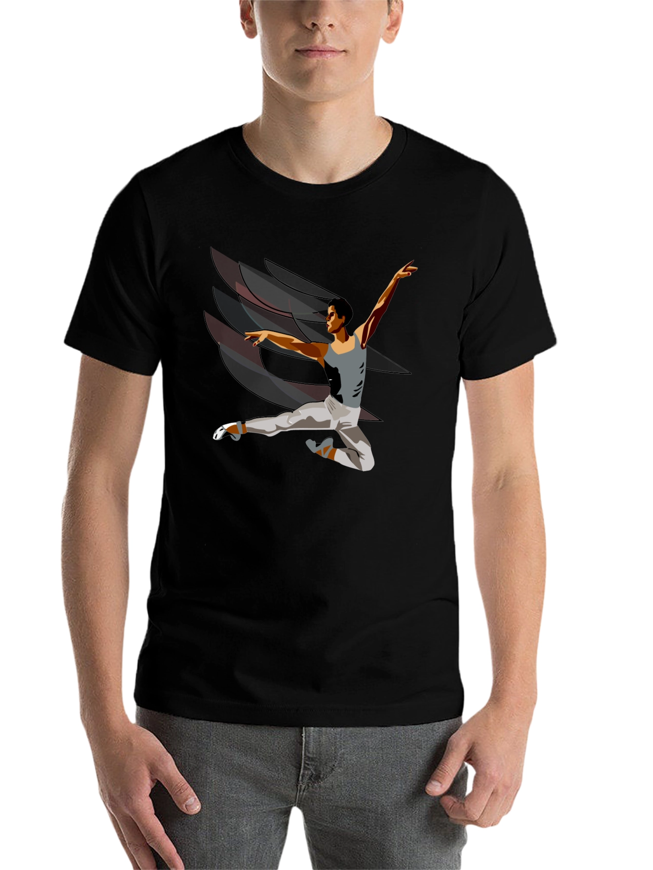 Black Ballet Dancer Graphic T-Shirt - Black view 7