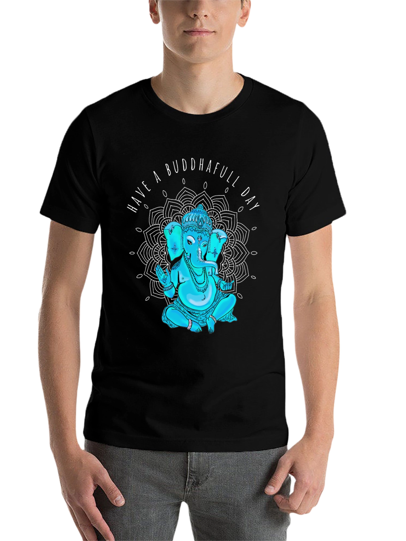 Black Buddhafull Day Graphic T-Shirt view 7