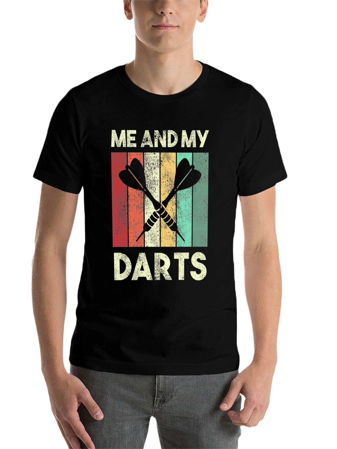 Black Retro "Me And My Darts" Graphic Tee view 7